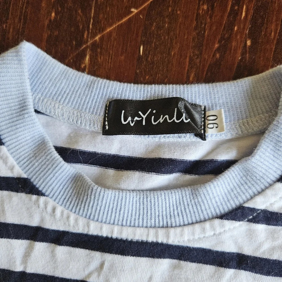 Puppy Overalls Striped Long Sleeve Shirt Outfit 12M - Picture 8 of 8